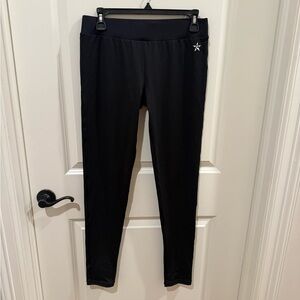 Rebel Athletic Black Leggings Crown Embroidered Logo Adult Large